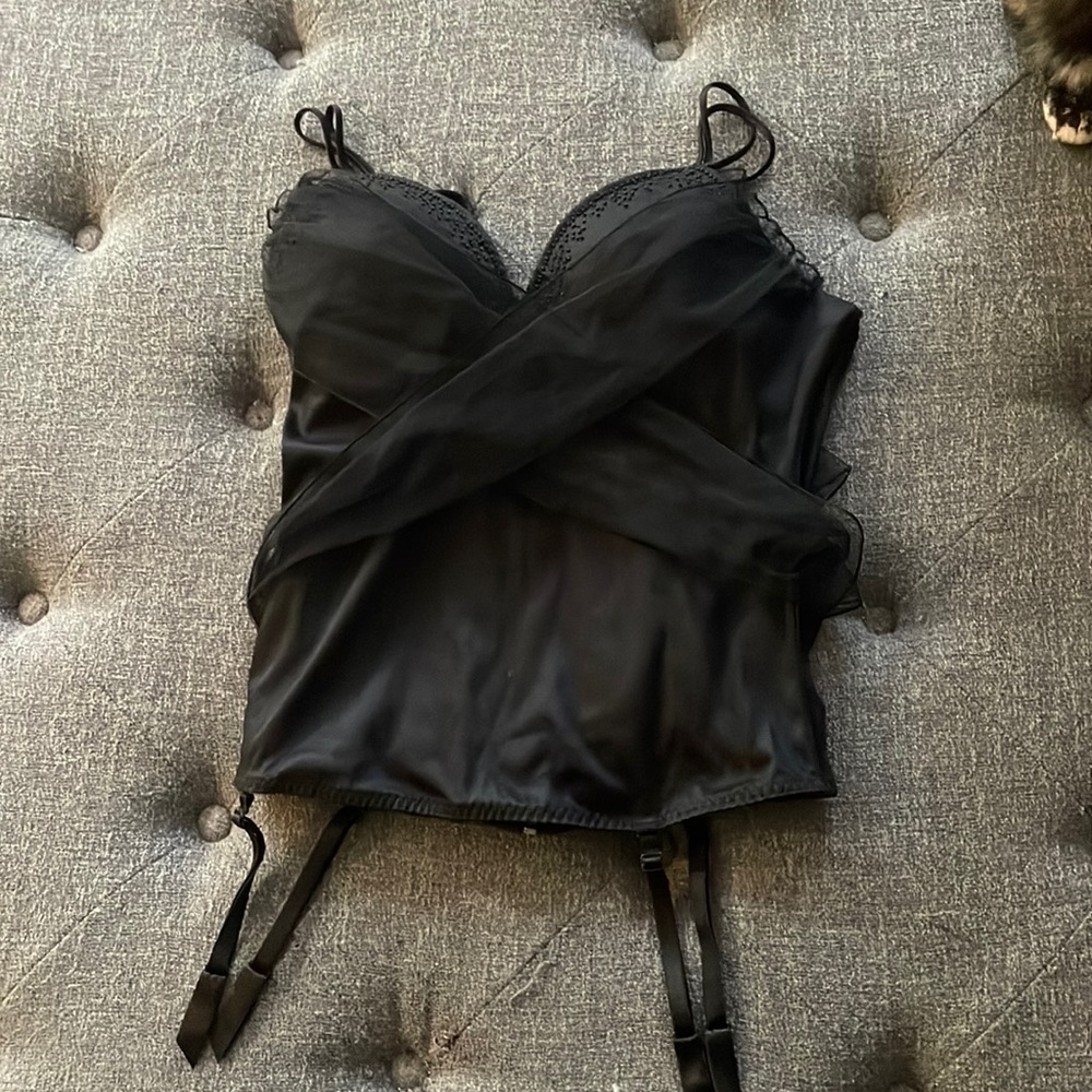 Black Goth Dark Fairy Halloween Bustier Corset w/ ties